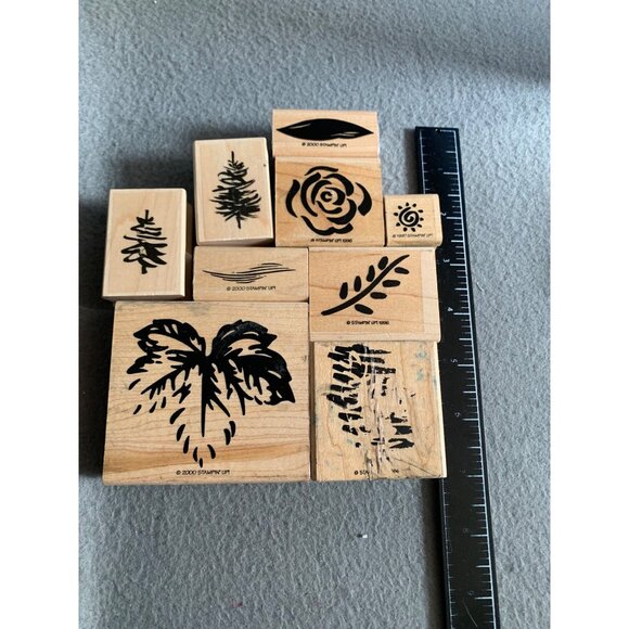 Stampin Up Rubber Stamp Set - Floral & Leaf Designs 9 Pieces Crafting & Scrapboo - Picture 4 of 4